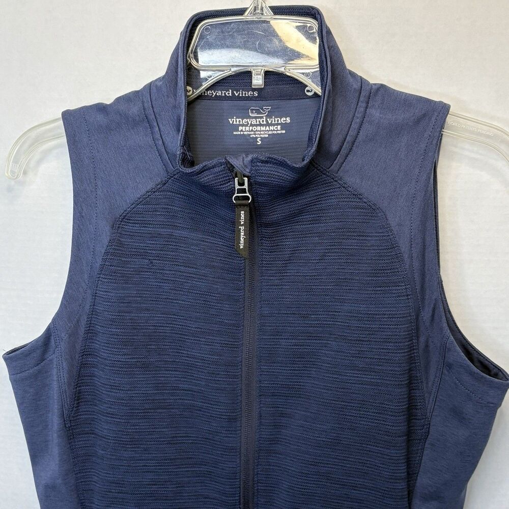 Vineyard Vines Performance Vest Mens Small Navy Full Zip Athleisure - Picture 2 of 10